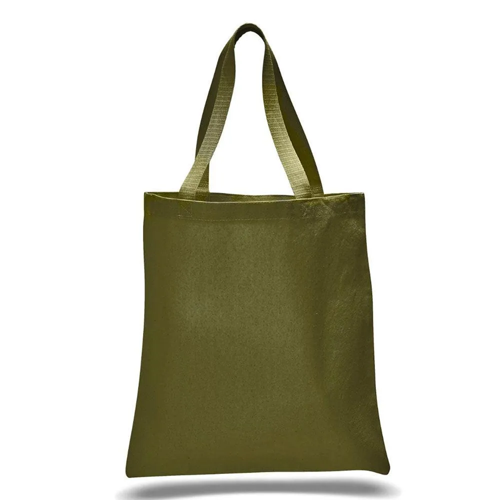 12 Oz. Colored Canvas Simple Tote Bag Printed with a Customizable SQUARES COLLECTION Design