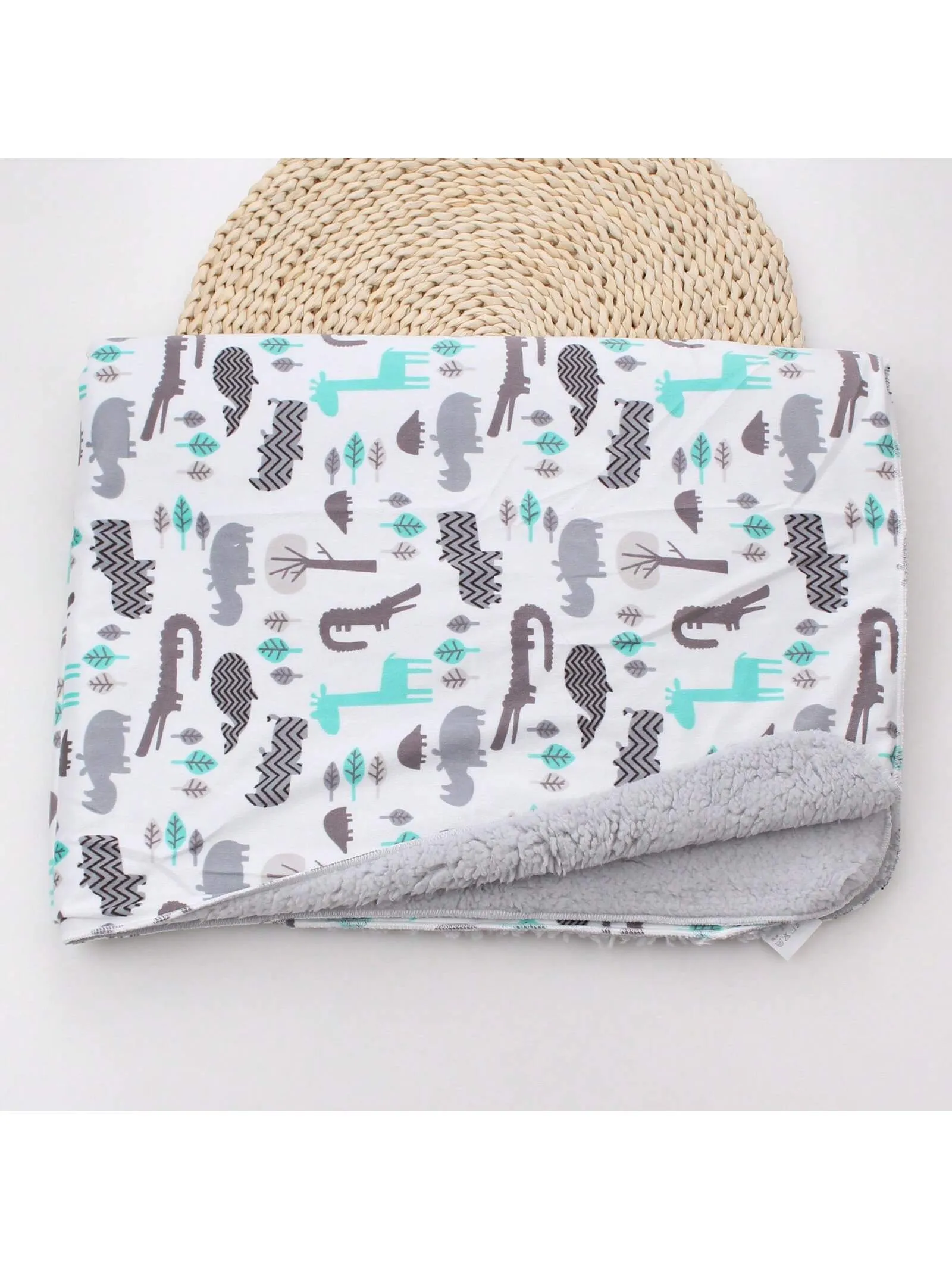 1pc Baby Animal Print Stroller Blanket, Multi-Season Thin Windproof Newborn Swaddle