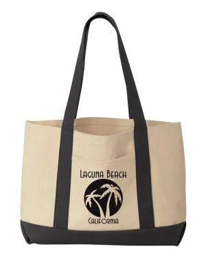 2 Palm Circle 10oz Canvas Tote - Black