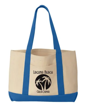 2 Palm Circle 10oz Canvas Tote - Royal