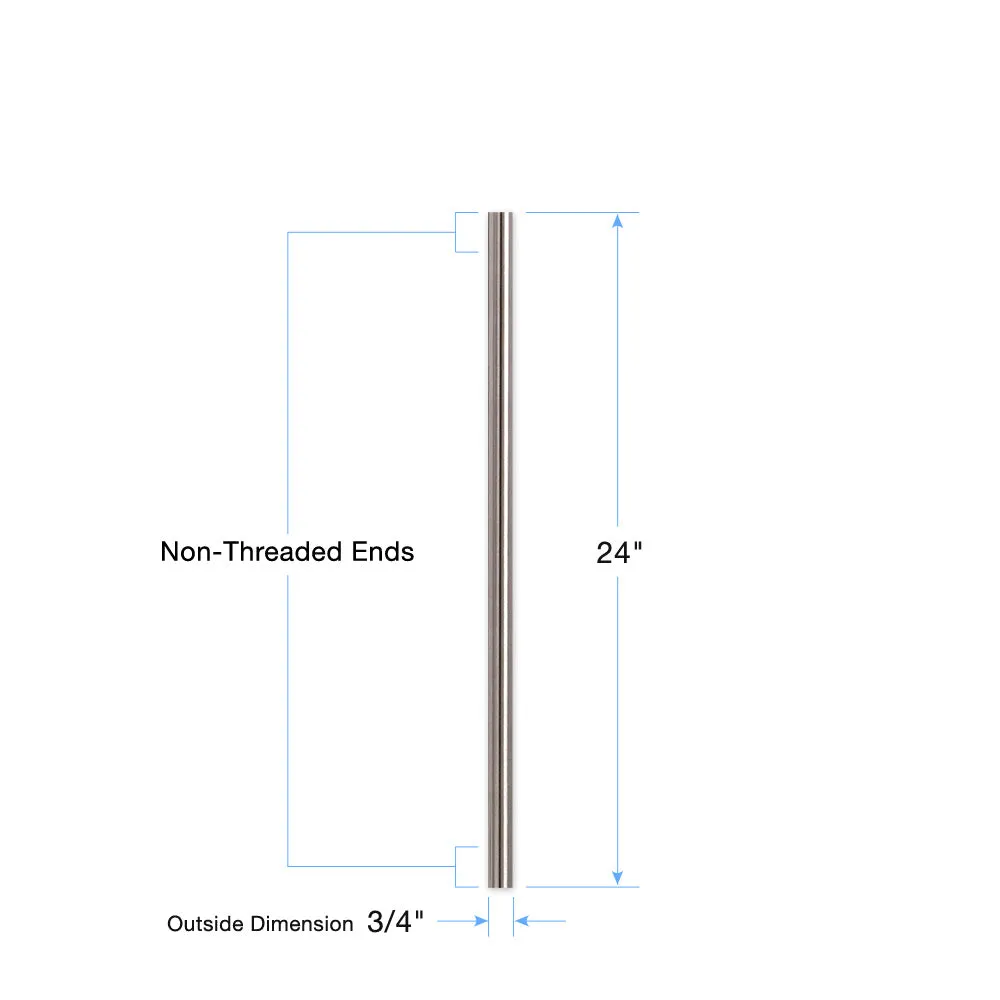 24" Non-Threaded Tube for 1/2" Exposed Shower System