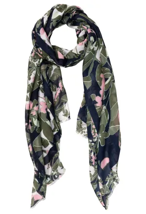 Abstract Floral Print Scarf