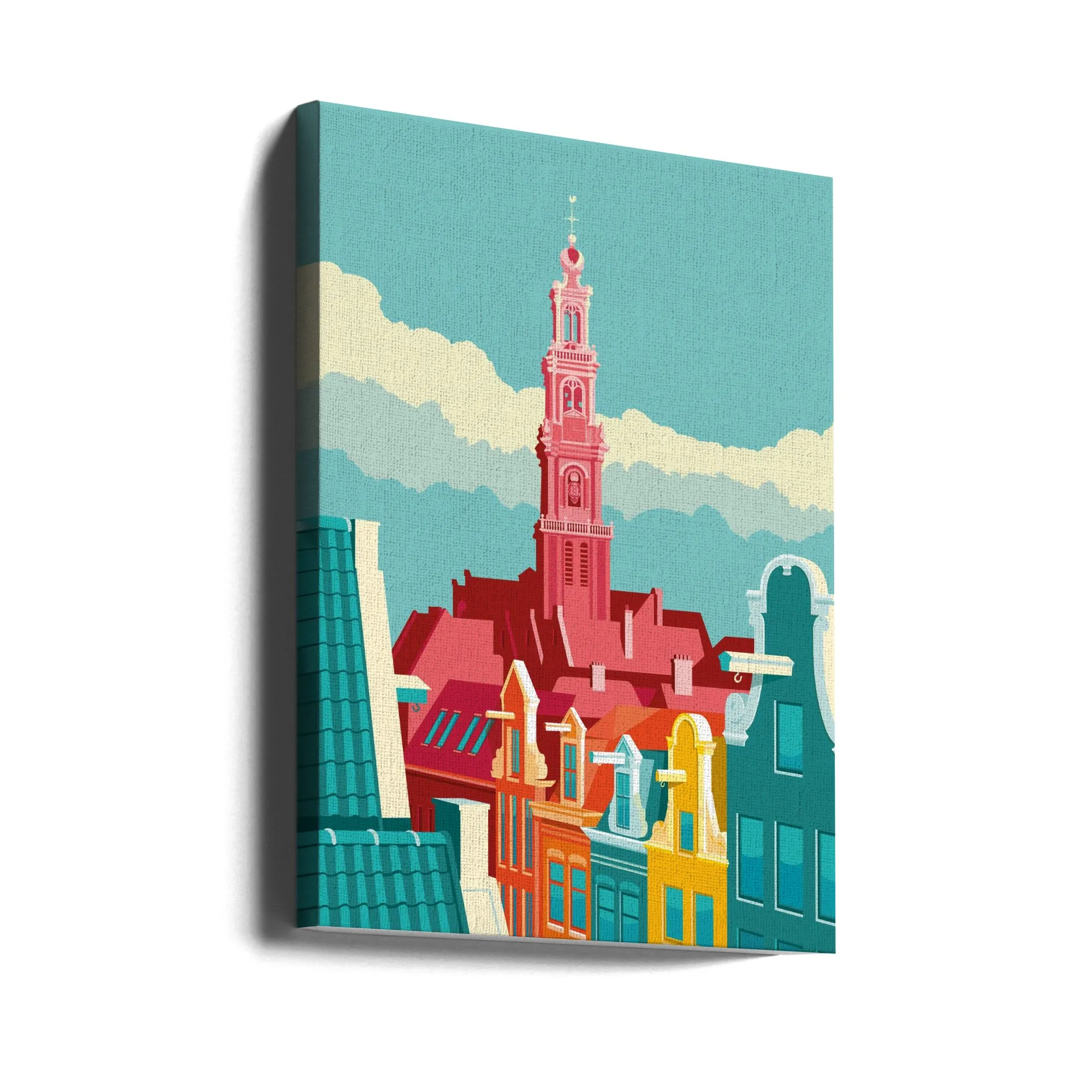 Amsterdam Westerkerk Jordaan - Stretched Canvas, Poster or Fine Art Print