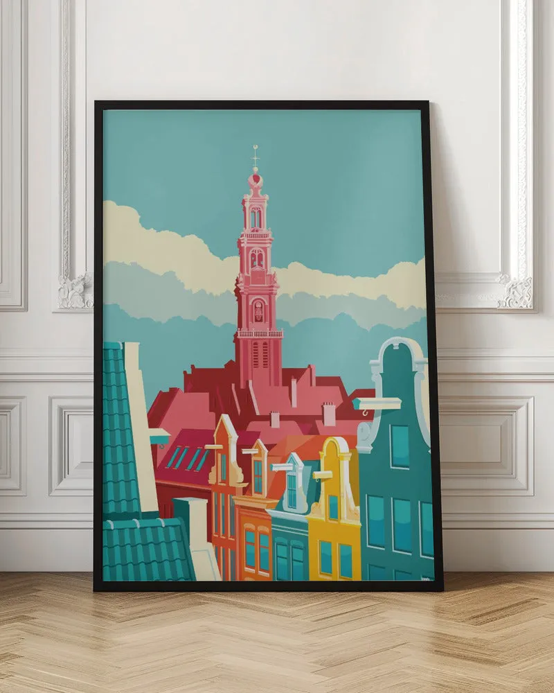 Amsterdam Westerkerk Jordaan - Stretched Canvas, Poster or Fine Art Print