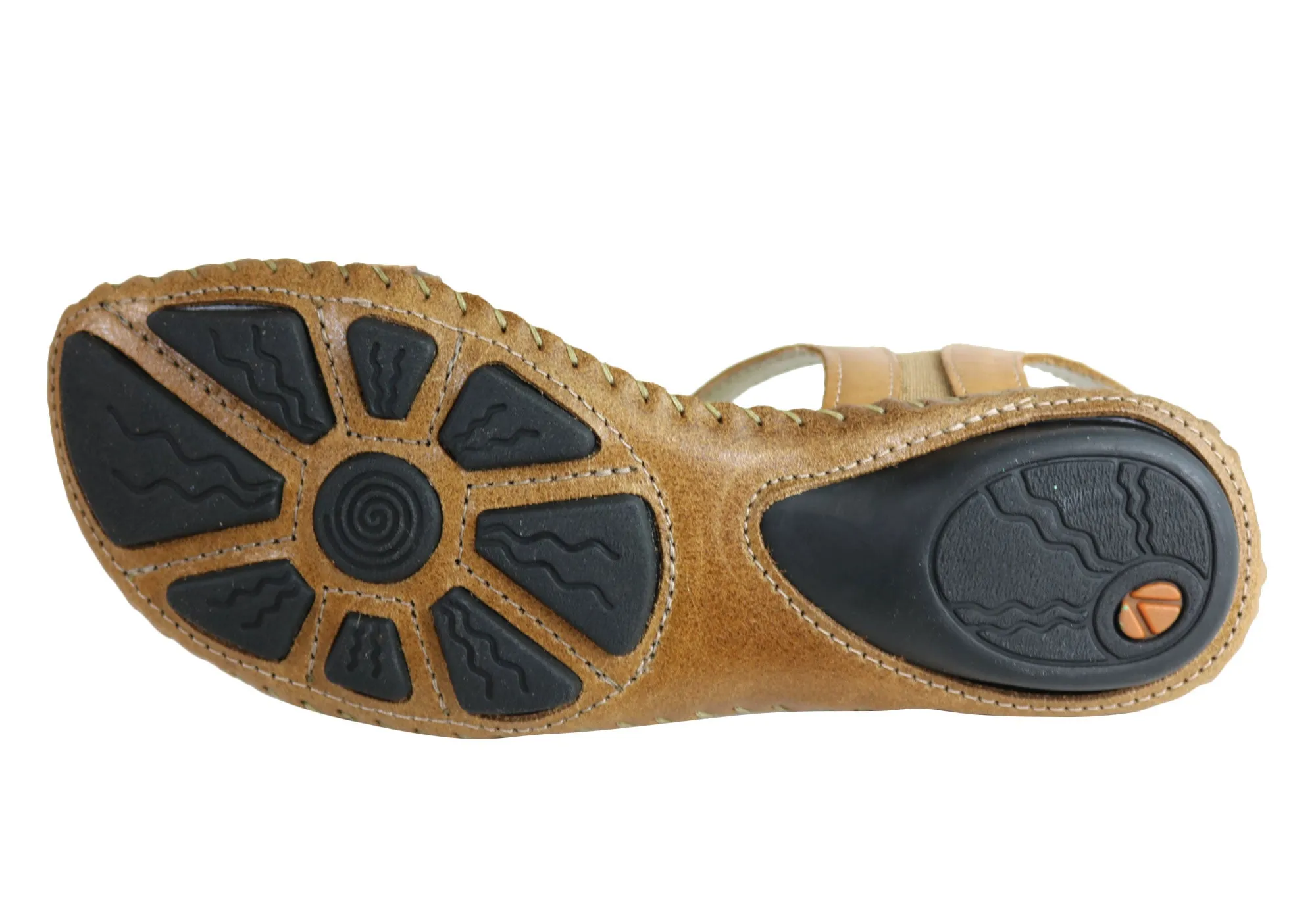 Andacco Envi Womens Comfortable Flat Leather Sandals Made In Brazil