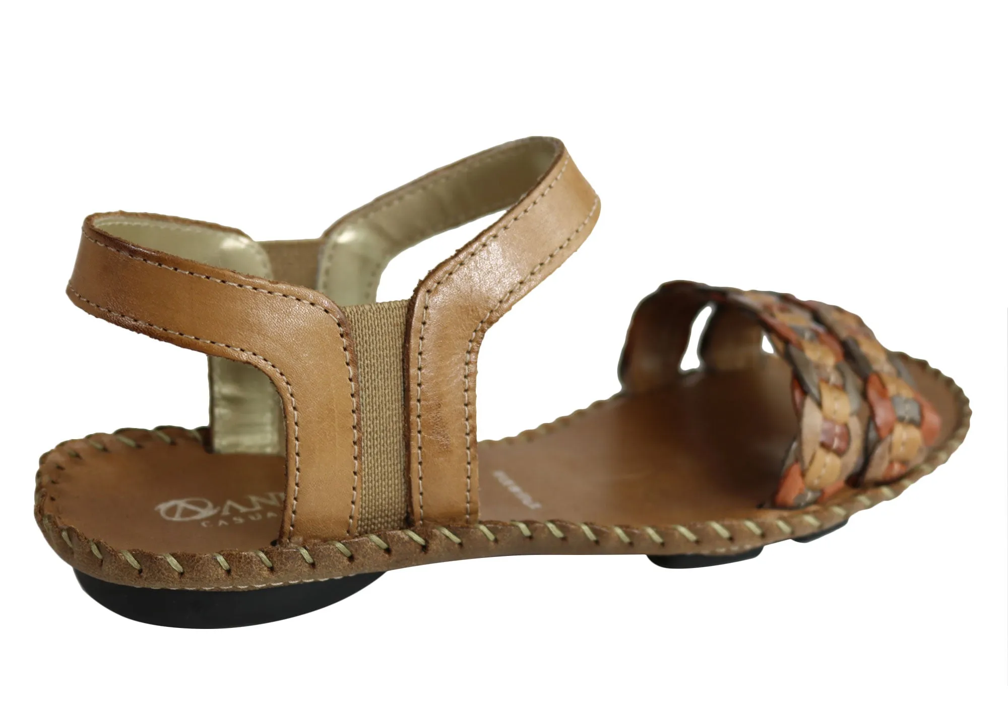 Andacco Envi Womens Comfortable Flat Leather Sandals Made In Brazil