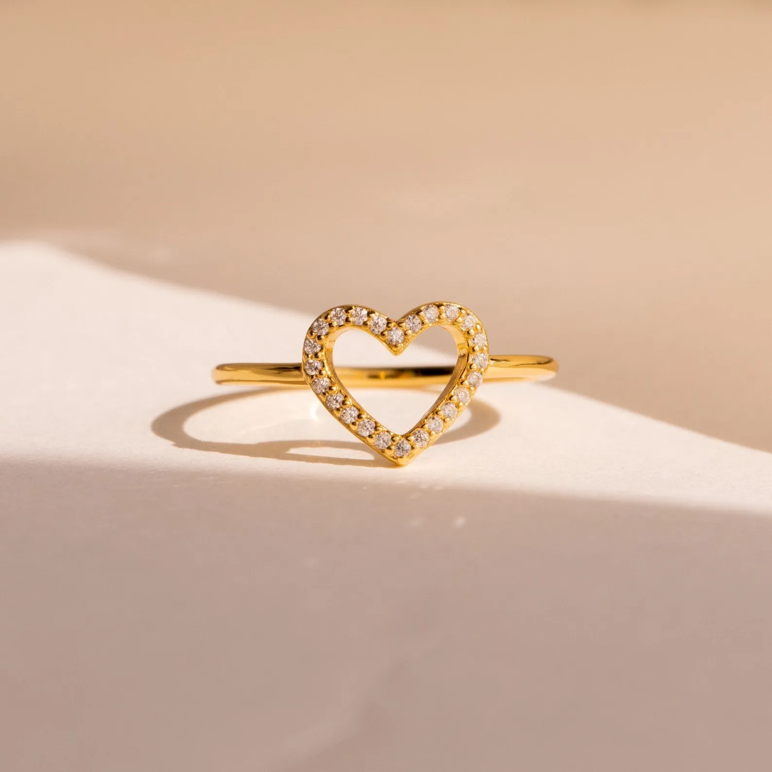 Aphrodite Pave Heart Ring