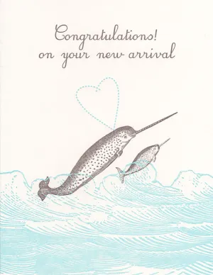 BABY NARWHAL NEW ARRIVAL CARD