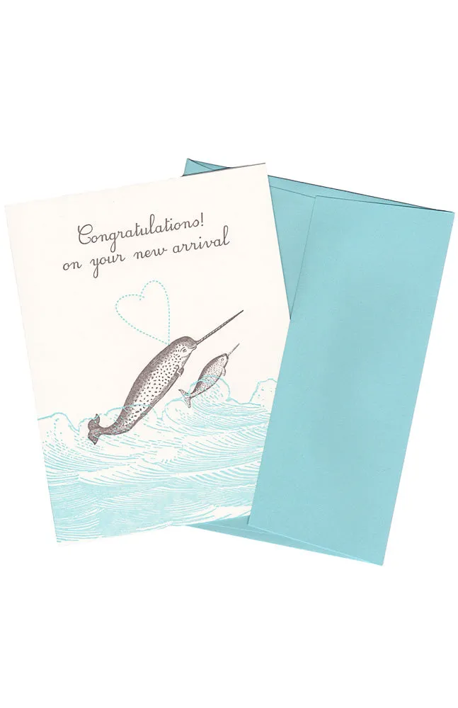 BABY NARWHAL NEW ARRIVAL CARD