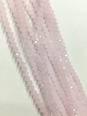 Baby Pink Opaque Tyre Crystal Glass Beads (Wholesale)