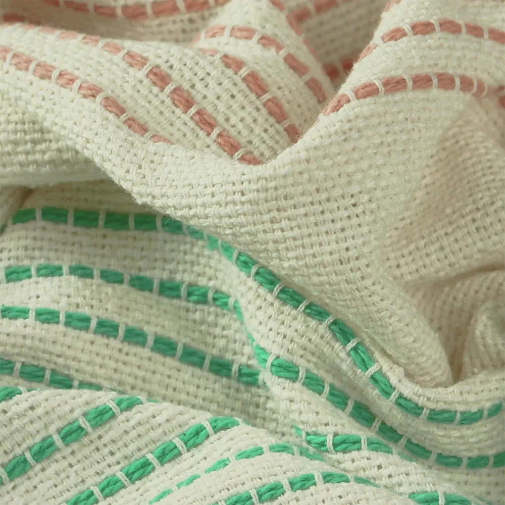 Banda Tasselled Throw Mint/Pink