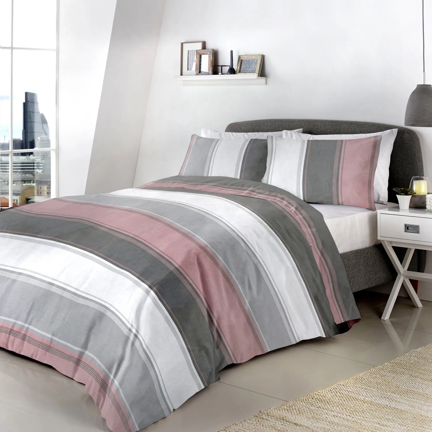 Betley Stripe Blush Duvet Set