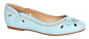 BETTIE PAGE DOLLY CUTOUT FLATS LIGHT BLUE