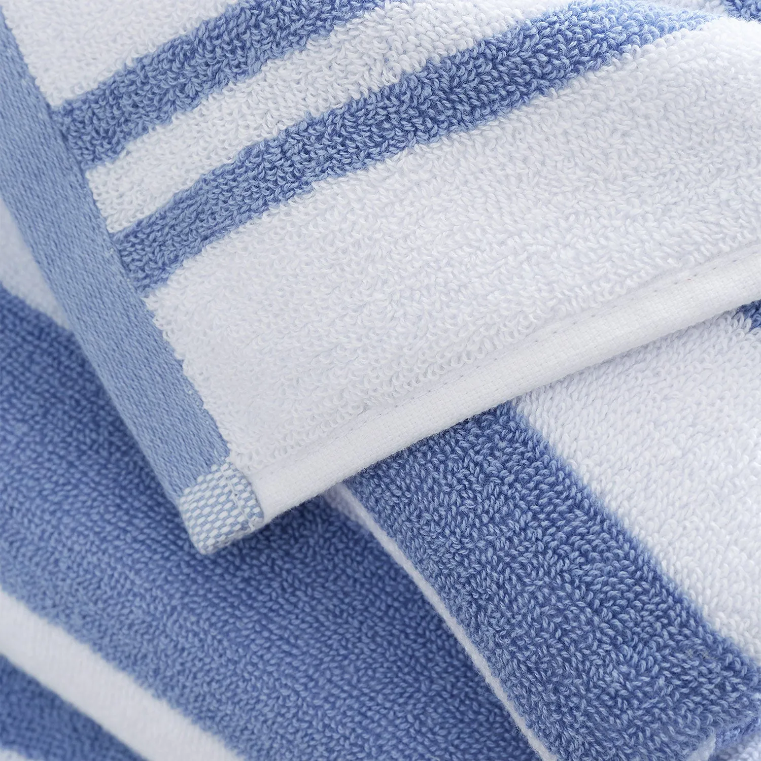 Bianca Reversible Stripe Blue Jacquard Towels