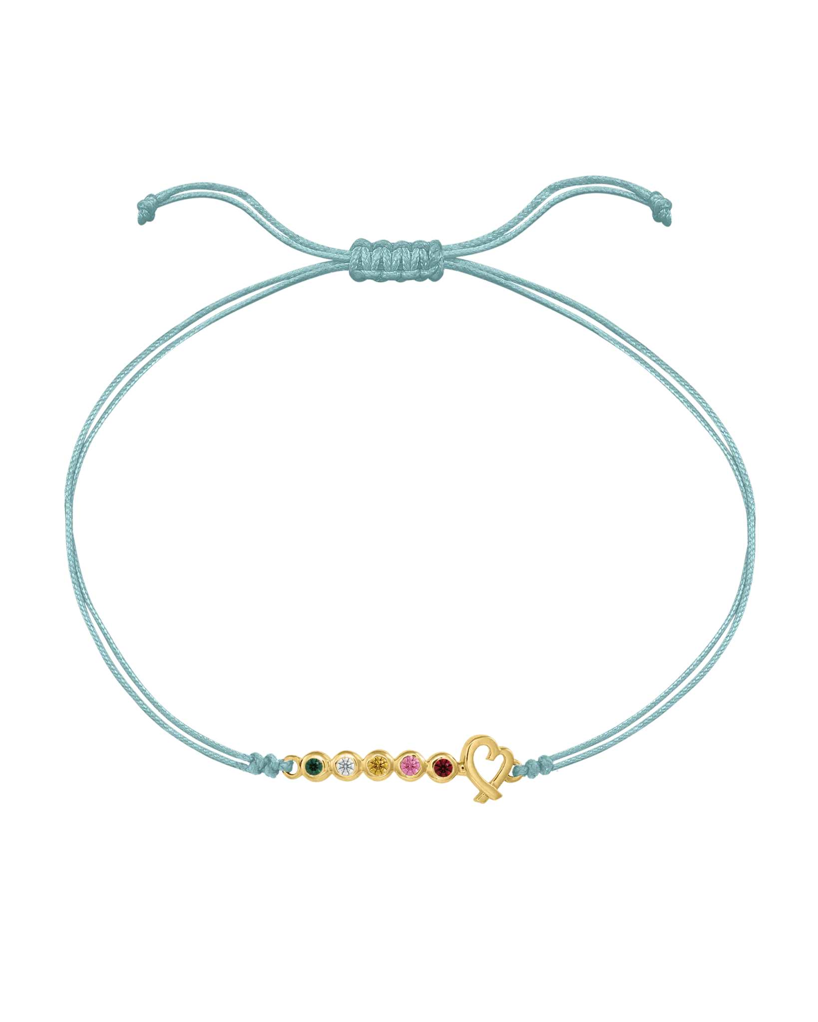 Birthstone Bar Heart Bracelet - 14K Yellow Gold