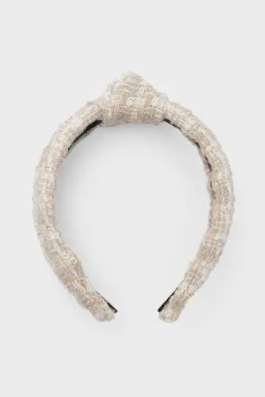 Bisque Tweed Slim Knotted Headband