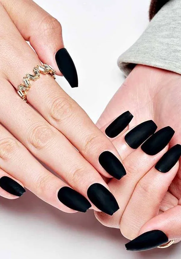 Black Matte [Ballerina] | PRESS ON NAILS