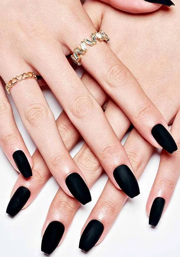 Black Matte [Ballerina] | PRESS ON NAILS