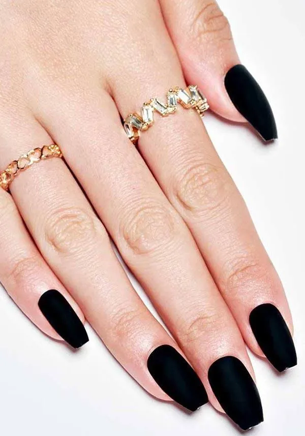 Black Matte [Ballerina] | PRESS ON NAILS