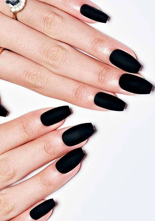 Black Matte [Ballerina] | PRESS ON NAILS