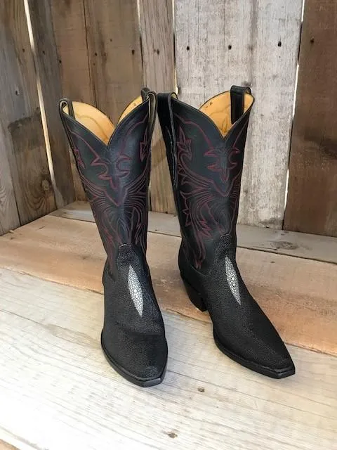 Black Stingray & Goat  Tres Outlaws Men's Classic Boot 3370@