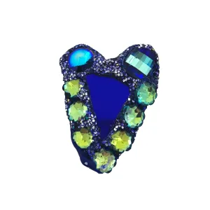 BLUE CRYSTAL HEART BROOCH, 2022