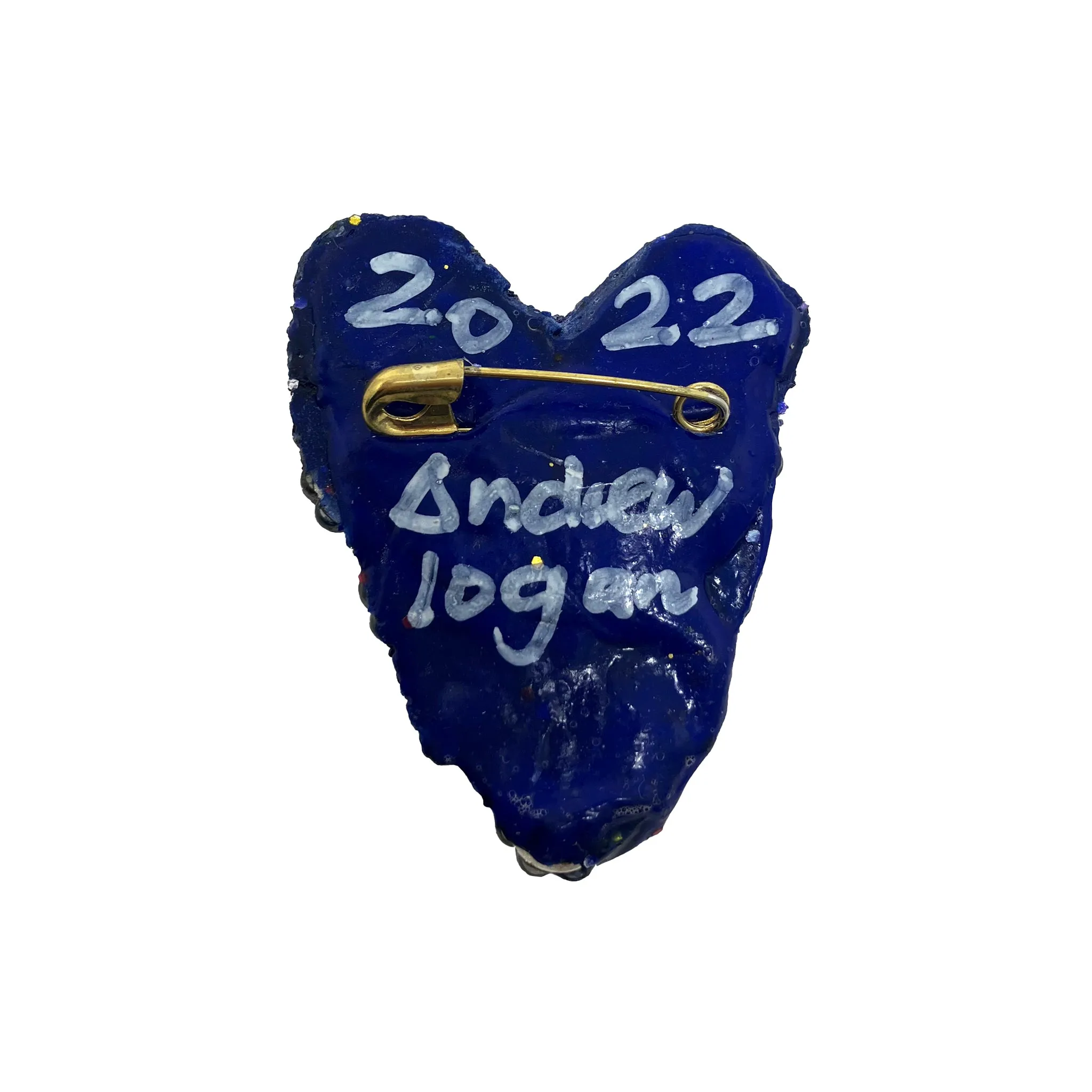 BLUE CRYSTAL HEART BROOCH, 2022