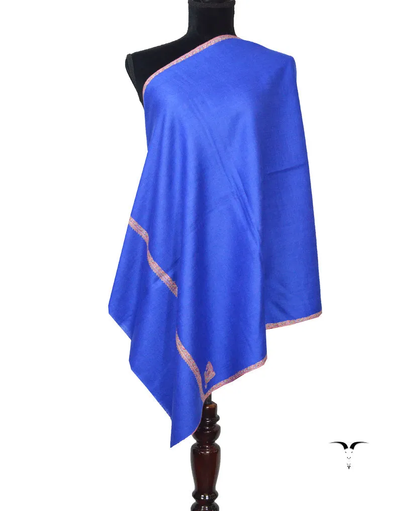 Blue Pashmina Stole In Sozni 5908