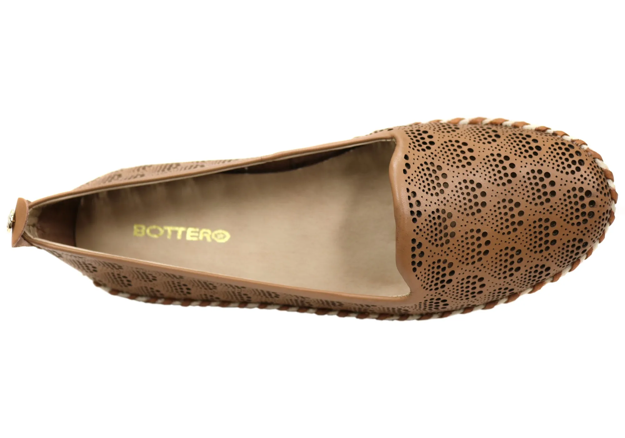 Bottero Jesabel Womens Comfortable Leather Flats Shoes Made In Brazil