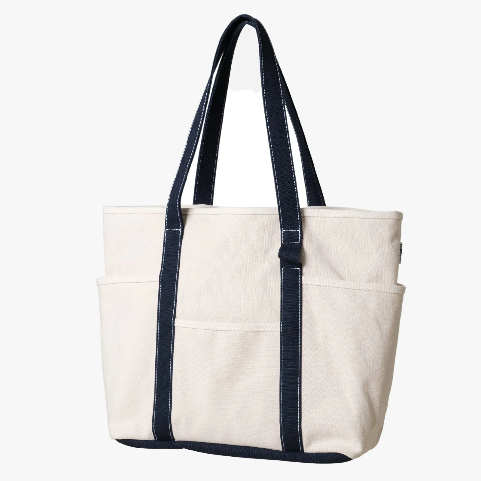 CAFE TOTE CANVAS - ECRU / NAVY