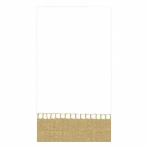 Caspari Gold Linen Border Paper Guest Towels - 20Pk