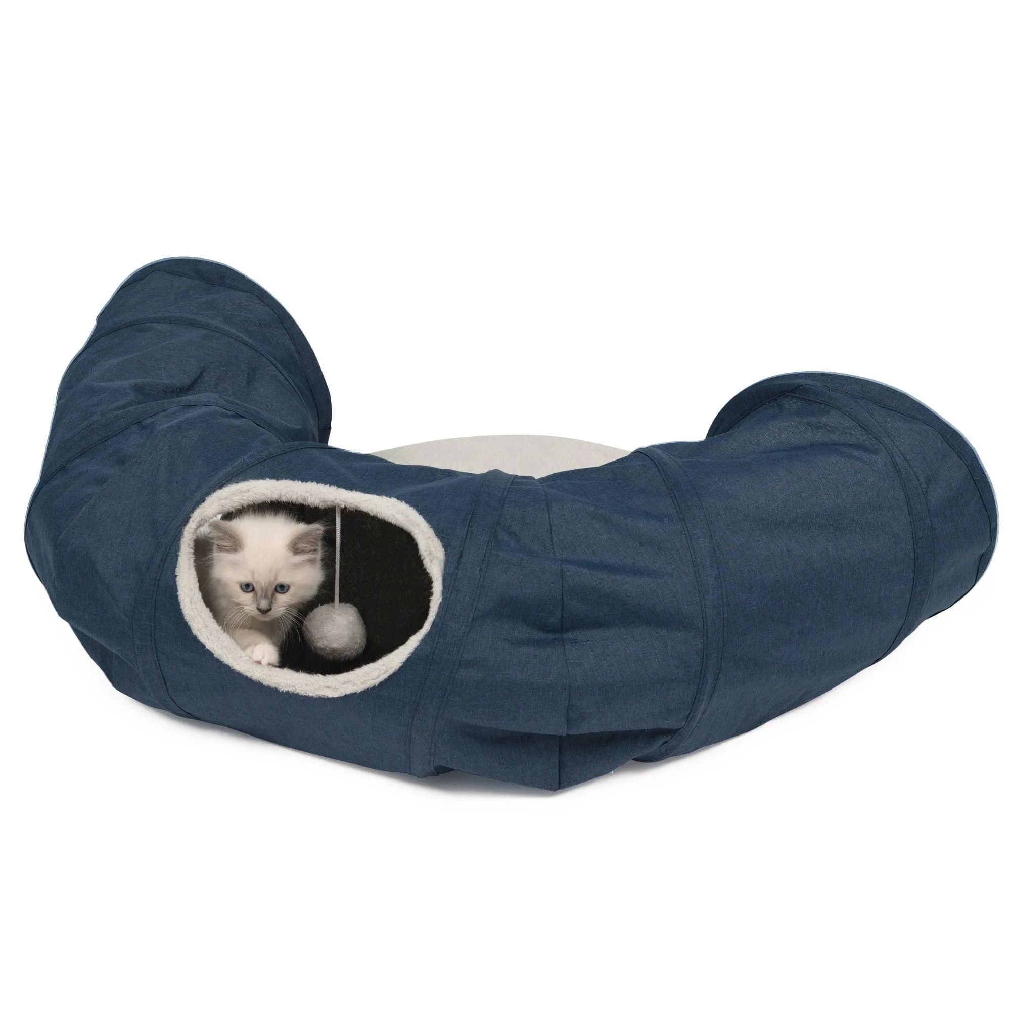 Catit Vesper Cat Tunnel with Sleeping Cushion in Blue