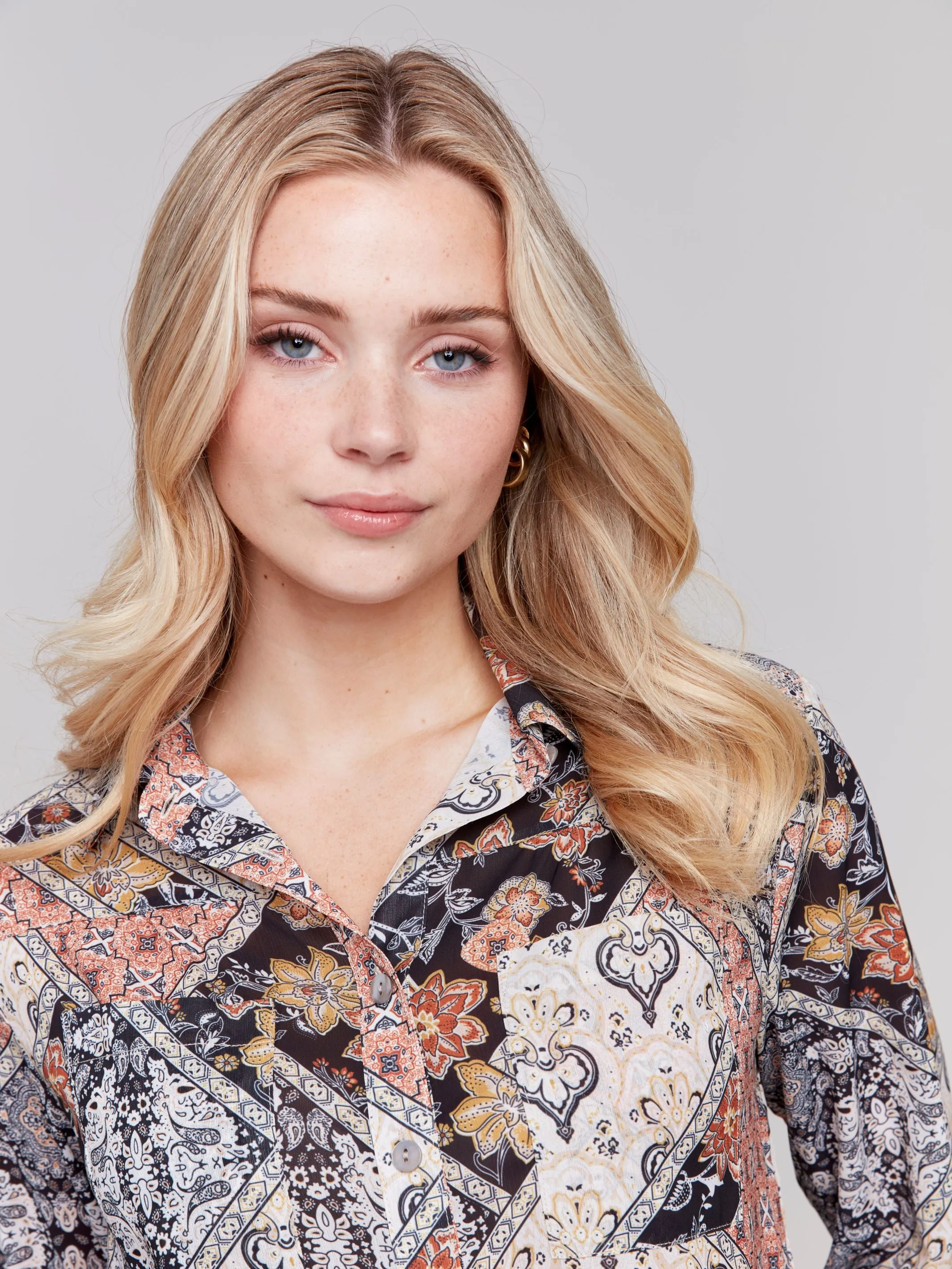 Charlie B- Printed Blouse