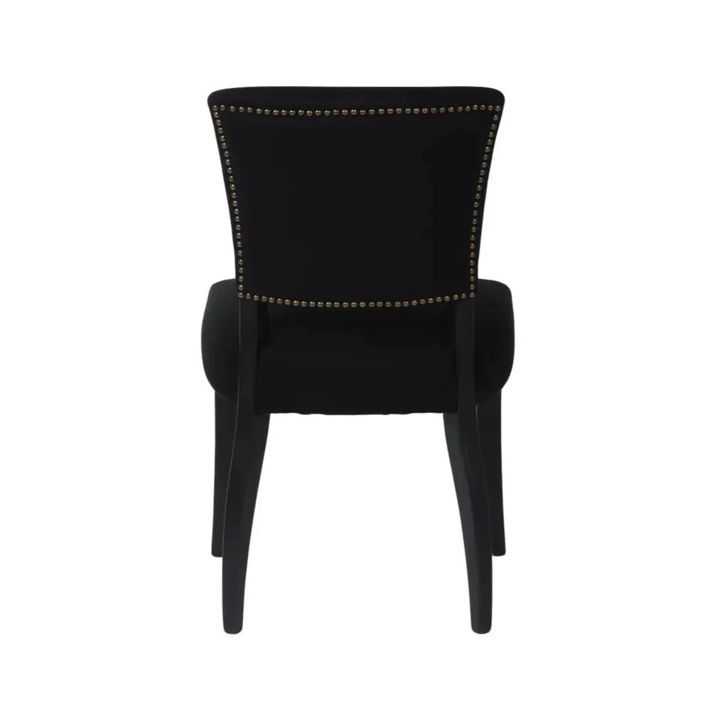 Chelsea Dining Chair Set of 2 - Black Cotton