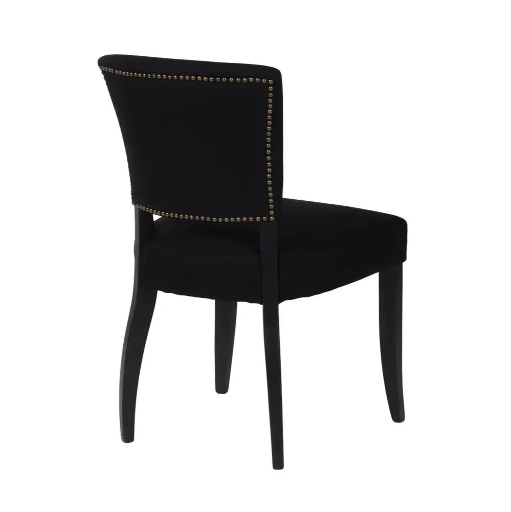 Chelsea Dining Chair Set of 2 - Black Cotton