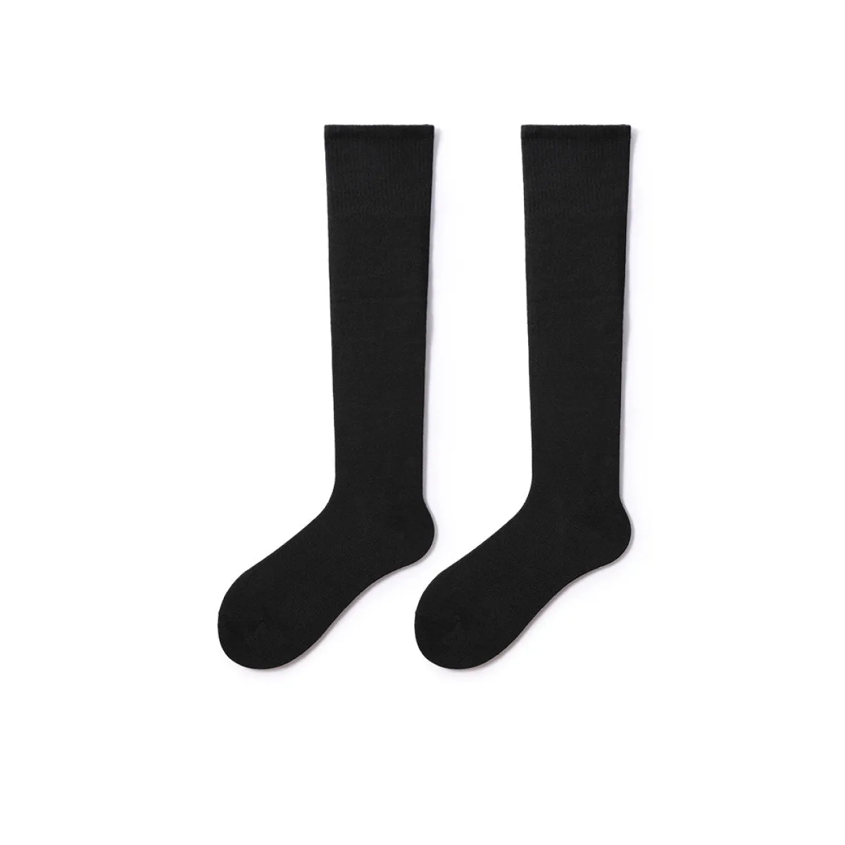 Classic Everyday 36cm All-season Women Black Knee High Socks