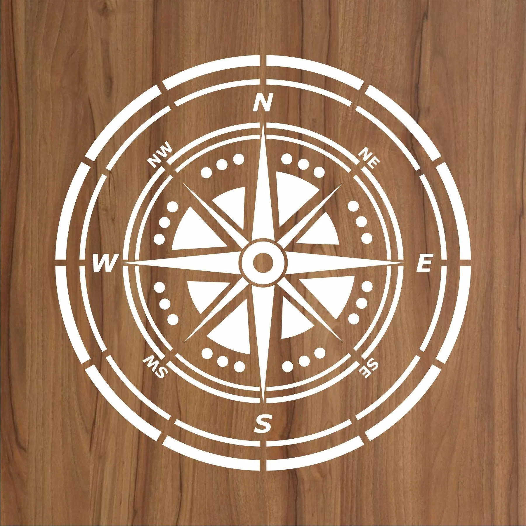 Compass Reusable Stencil For Canvas And Wall Painting