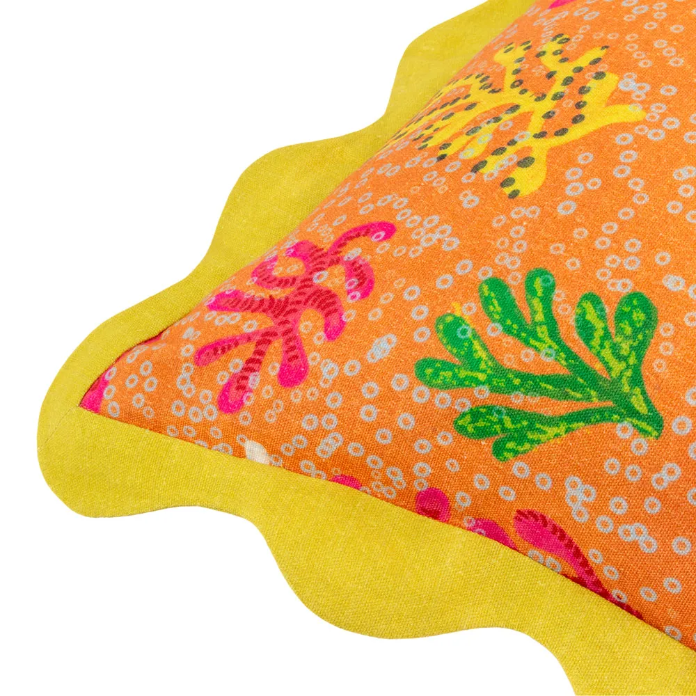 Coral Scalloped Cushion Citronelle