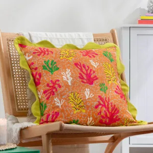 Coral Scalloped Cushion Citronelle