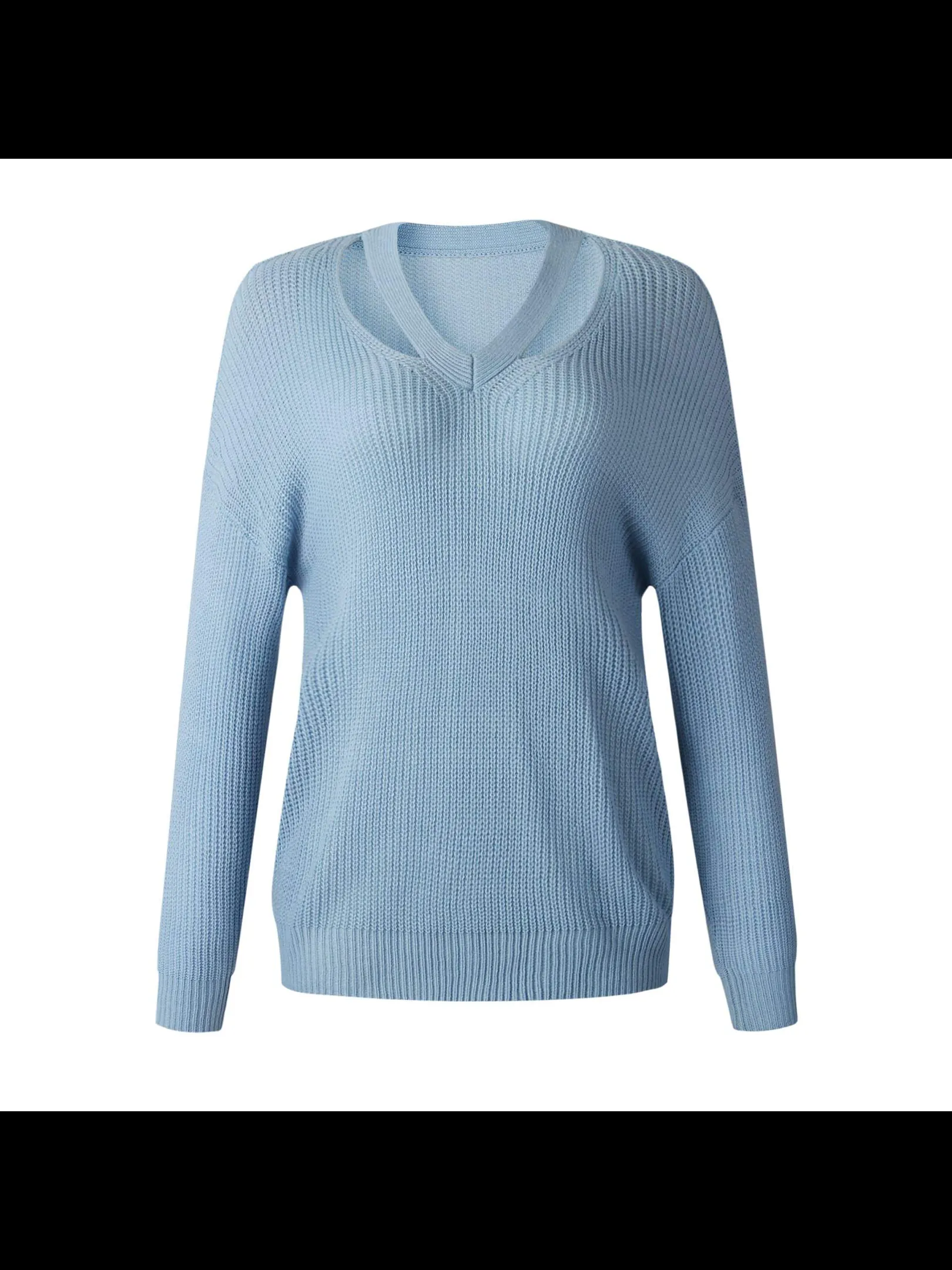 Cut.Neck Knitted Sweater - Assorted Colors.