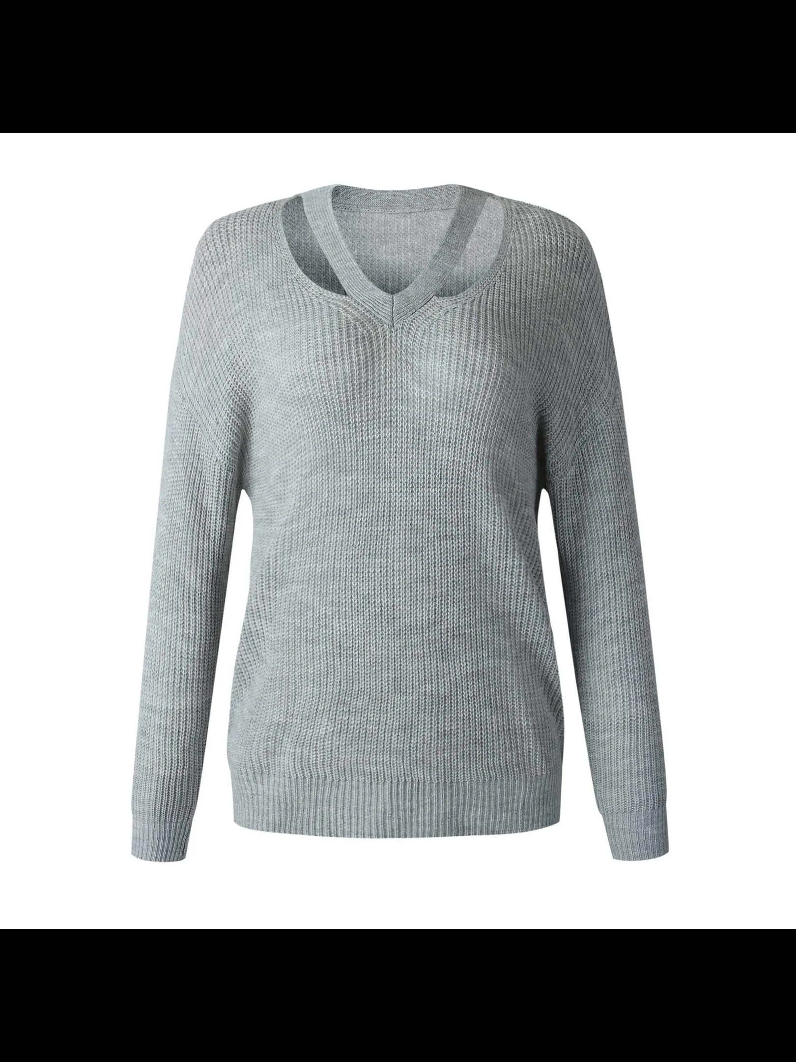 Cut.Neck Knitted Sweater - Assorted Colors.