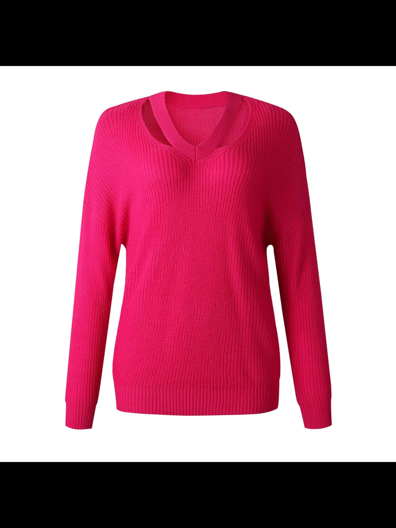 Cut.Neck Knitted Sweater - Assorted Colors.