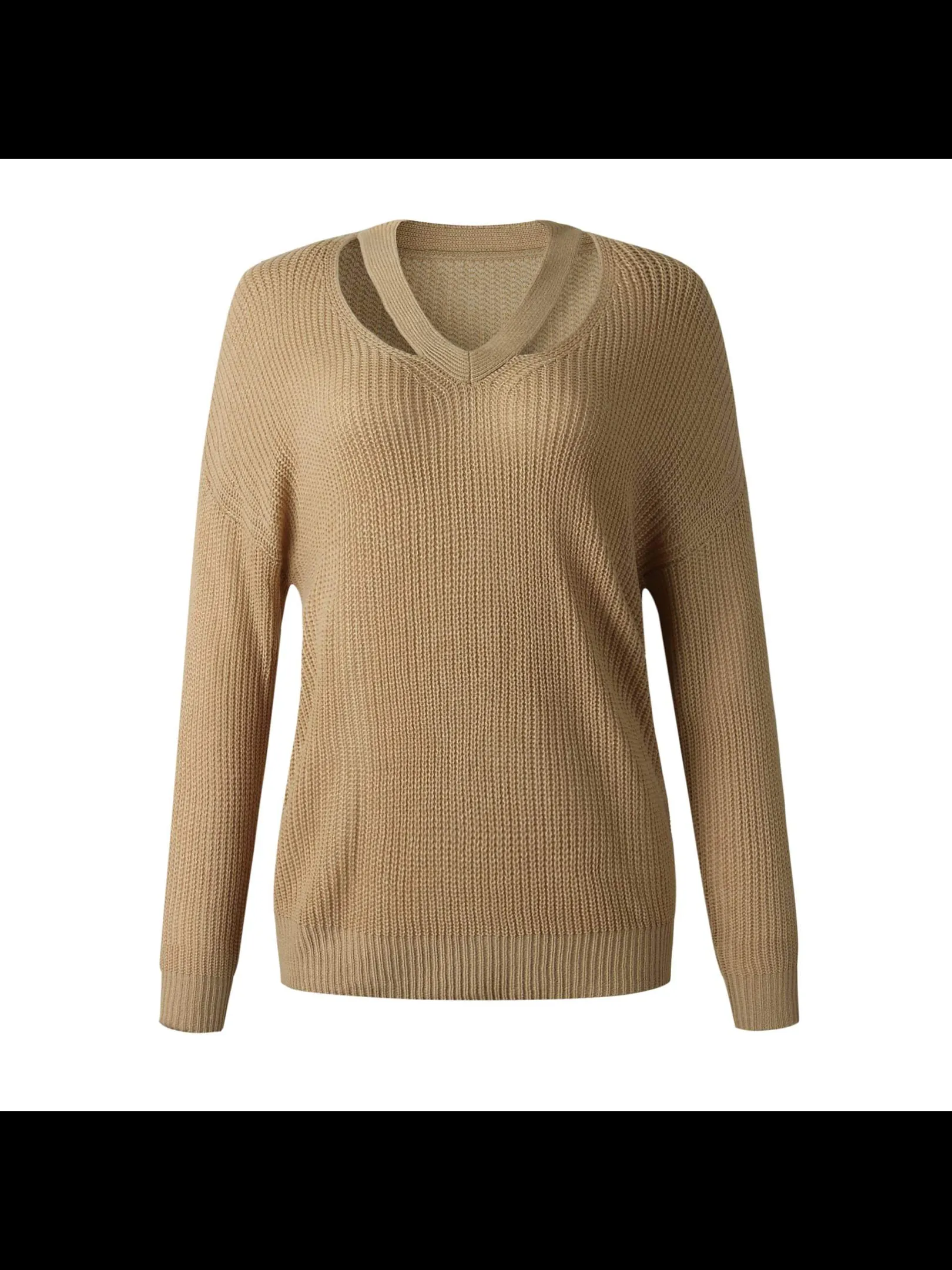 Cut.Neck Knitted Sweater - Assorted Colors.