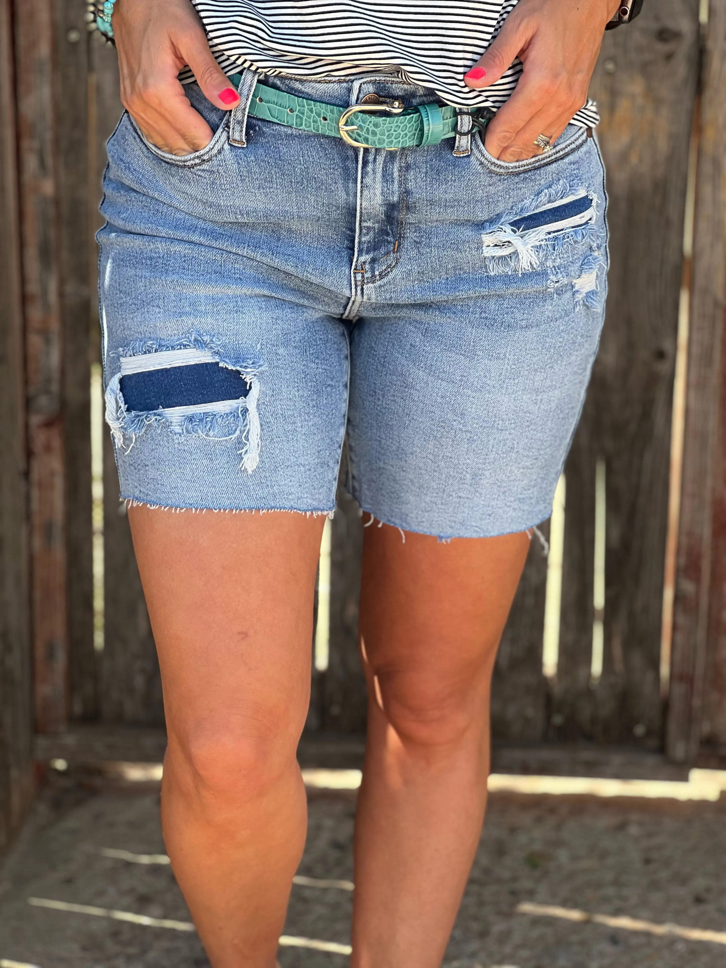 Darla Patch Judy Blue Denim Shorts