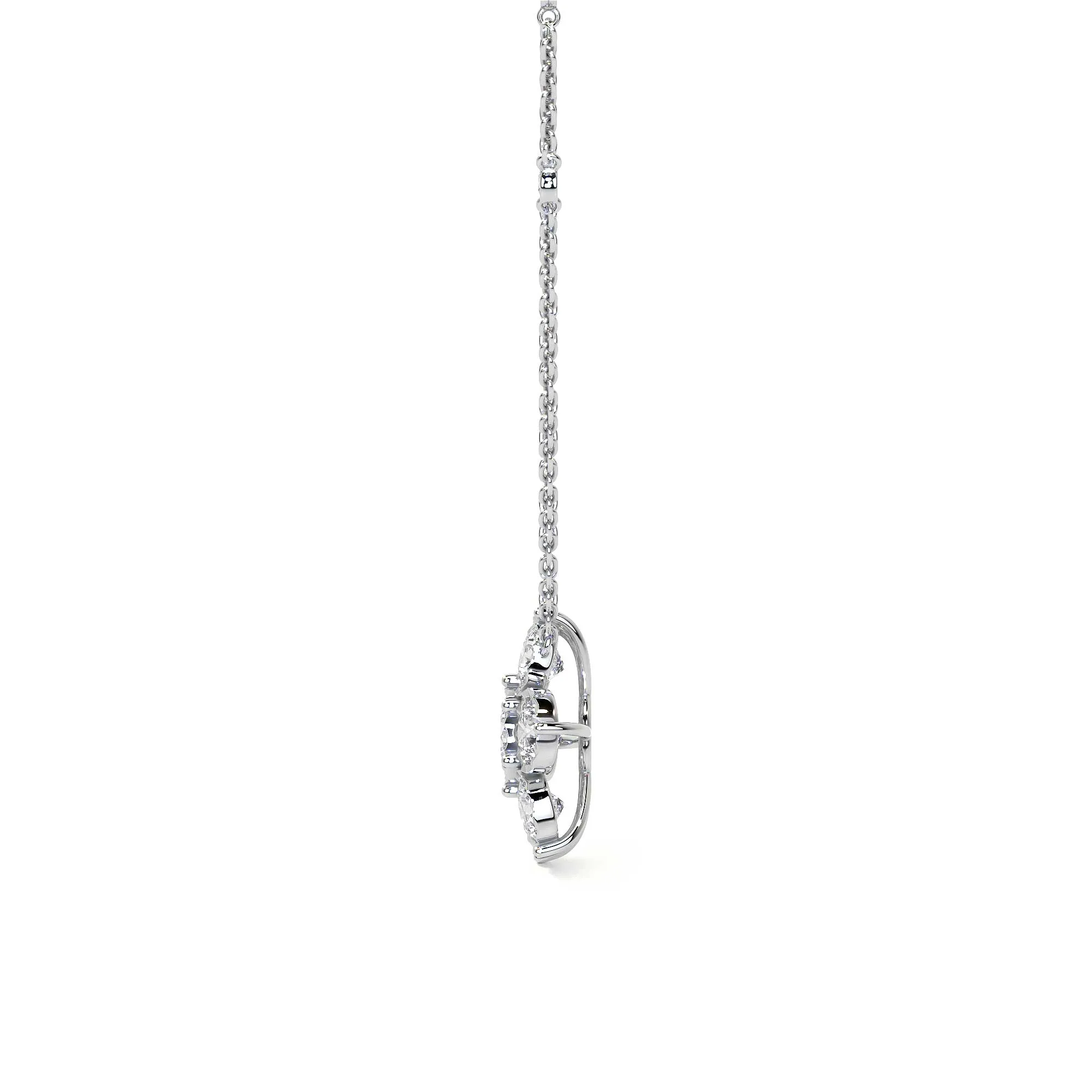 Diamond Flower Pendant Necklace