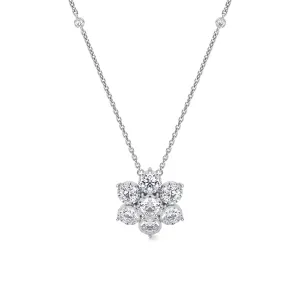 Diamond Flower Pendant Necklace