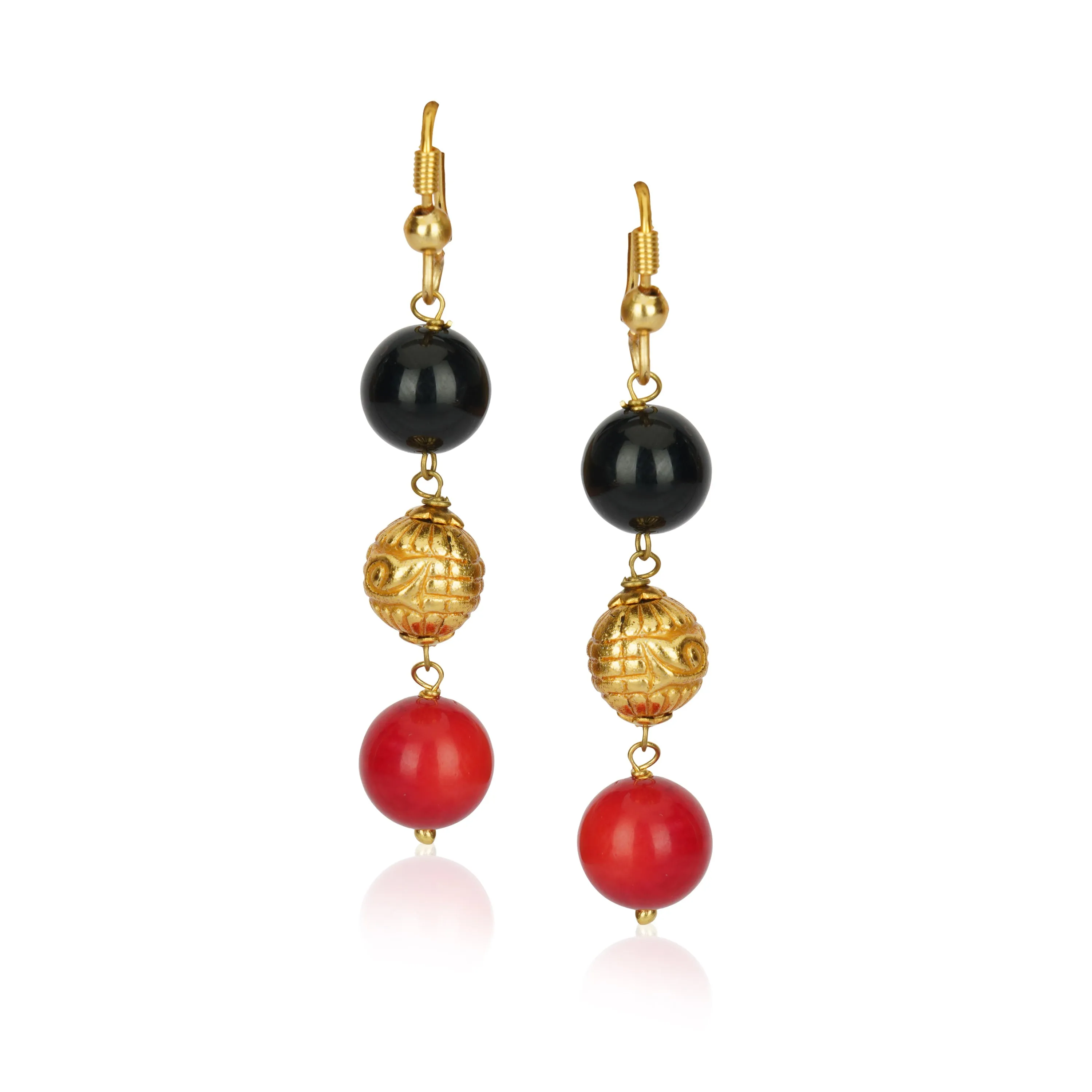 Dor Gold Plated Coral Black Onyx String Set