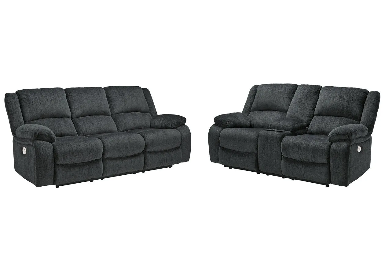 Draycoll Power Reclining Sofa and Power Reclining Loveseat