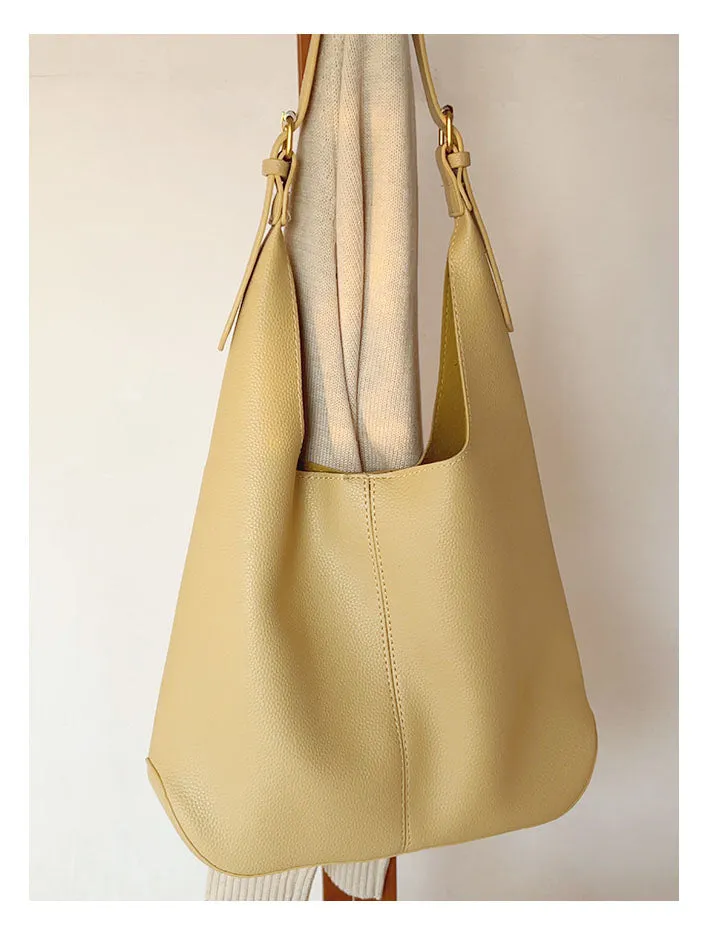 Elena Handbags Simple Leather Tote Bag