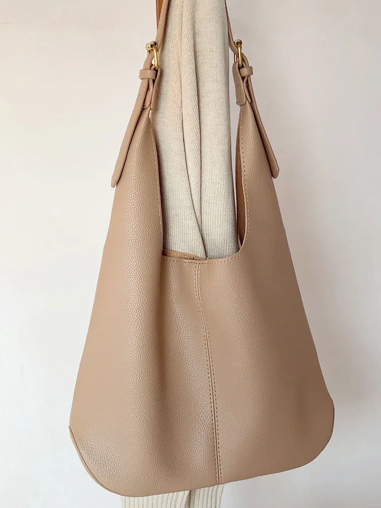 Elena Handbags Simple Leather Tote Bag